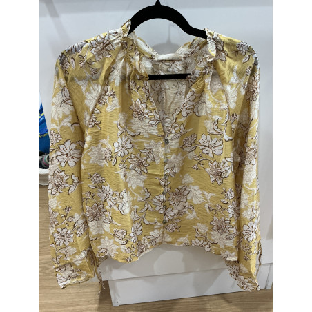 Chemise fleurs jaune Eugenie