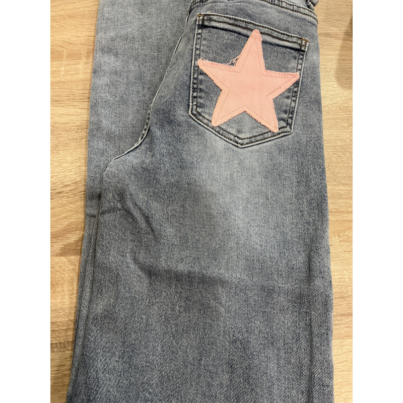 Jeans long large étoile rose