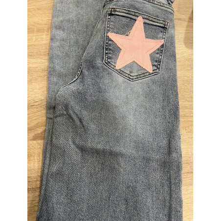 Jeans long large étoile rose