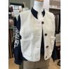 Gilet sans manches réversible moumoute écru