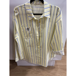 Chemise rayée jaune FUN