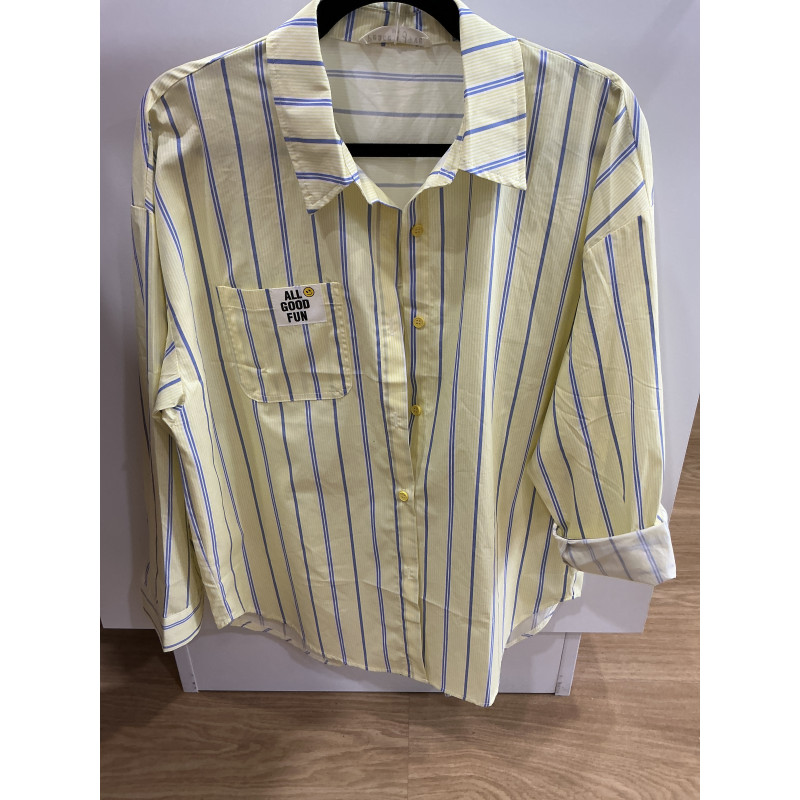 Chemise rayée jaune FUN