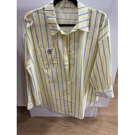 Chemise rayée jaune FUN
