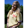 T-shirt sweat rayure jaune Bisous