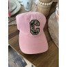 Casquette rose C léopard