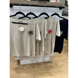 T-shirt maille palmier