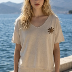 T-shirt maille palmier