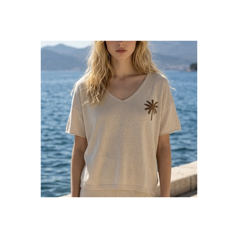 T-shirt maille palmier
