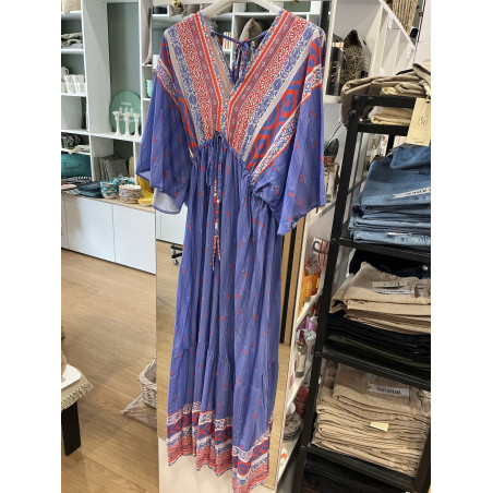 Robe longue bleu