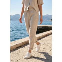Pantalon en lin beige