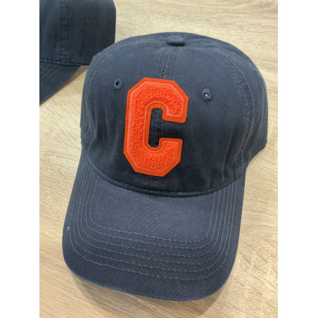 Casquette marine C orange