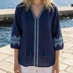 Blouse coton marine Lelia