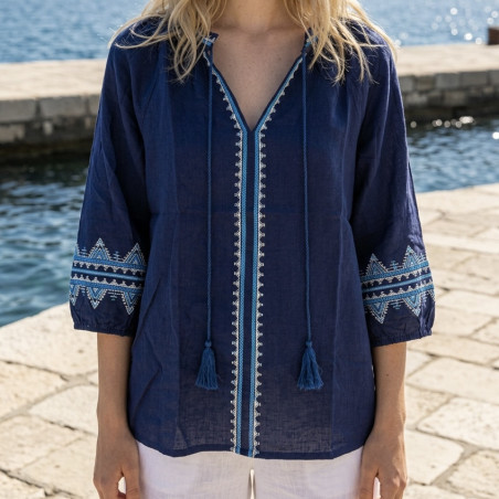 Blouse coton marine Lelia