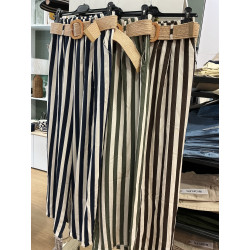 Pantalon large rayée