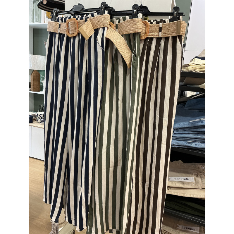 Pantalon large rayée