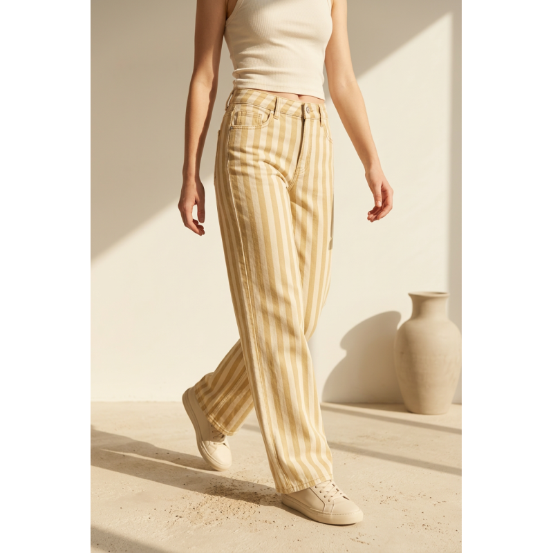 Jeans Palazzo rayé