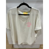 T-shirt col V éponge écru le touquet