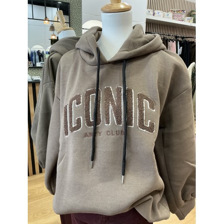 Sweat-shirt à capuche Iconic taupe