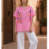 Chemise sans manche rose fluo Nour
