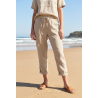 Pantalon en lin beige foncé