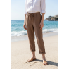 Pantalon en lin camel