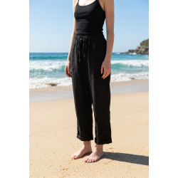 Pantalon en lin noir