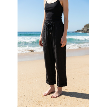 Pantalon en lin noir