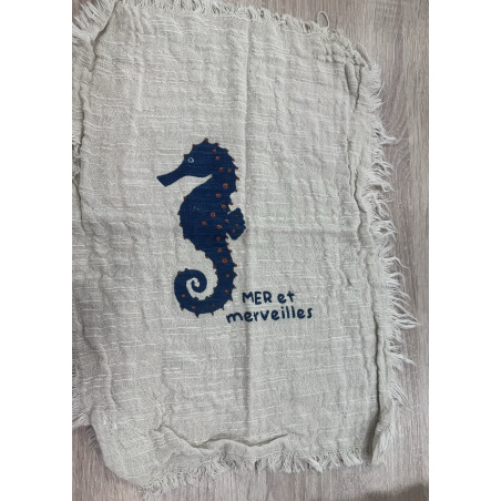 Torchon Mer et merveilles Hippocampes