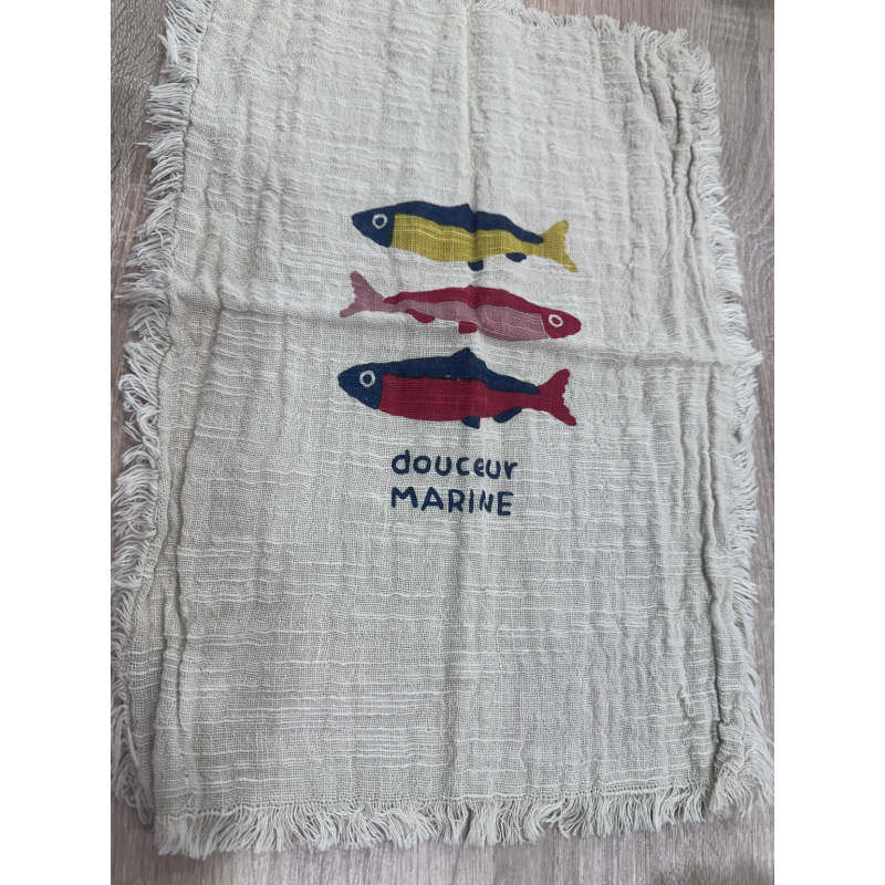 Torchon poissons douceur Marine