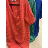 Robe courte en lin col V Valou