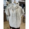 Veste fourrure manches courtes écru