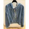Veste blouson à capuche en jeans