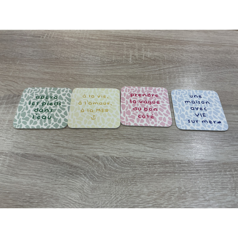 Dessous de verres par 4 piscine