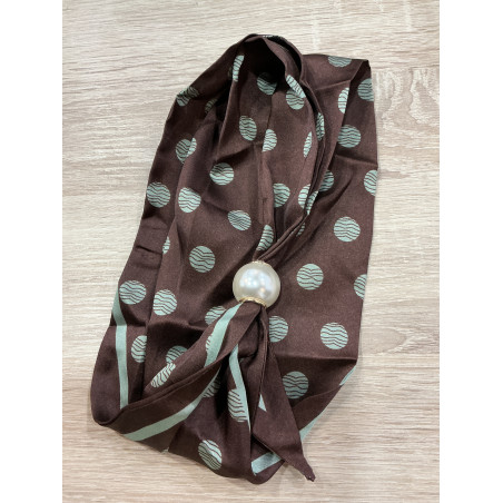 Collier foulard, choco et vert