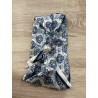 Collier foulard bleu et blanc
