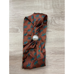 Collier foulard cheval choco et vert