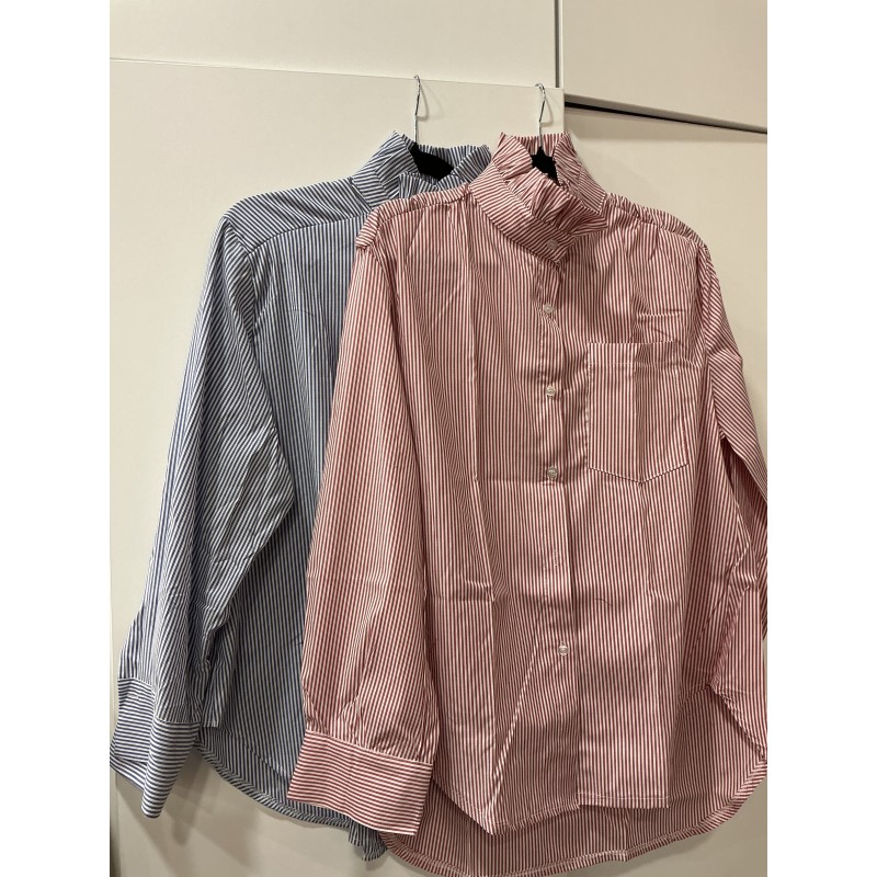 Chemise rayée col victorien