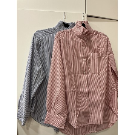 Chemise rayée col victorien