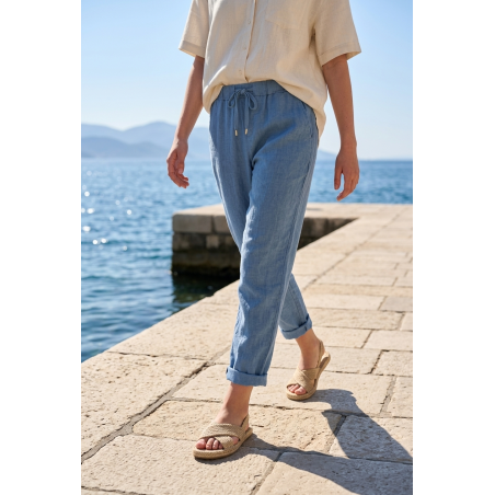 Pantalon en lin Bleu jeans