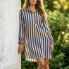 Robe rayée et léopard bleu et choco