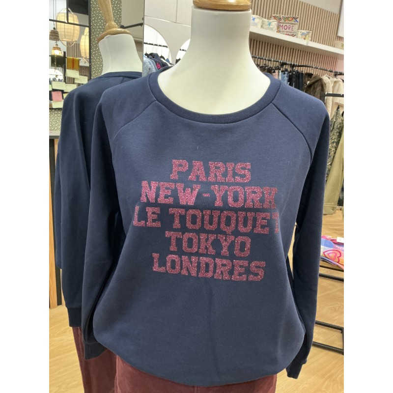 Sweat-shirt marine le Touquet