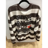 Sweat rayé choco MORE AMORE