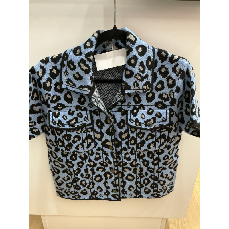 Gilet manches courtes léopard
