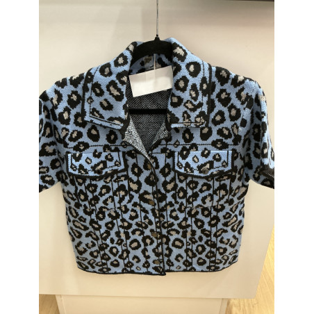 Gilet manches courtes léopard