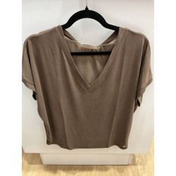 T-shirt Raj col V choco