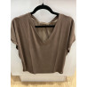 T-shirt Raj col V choco