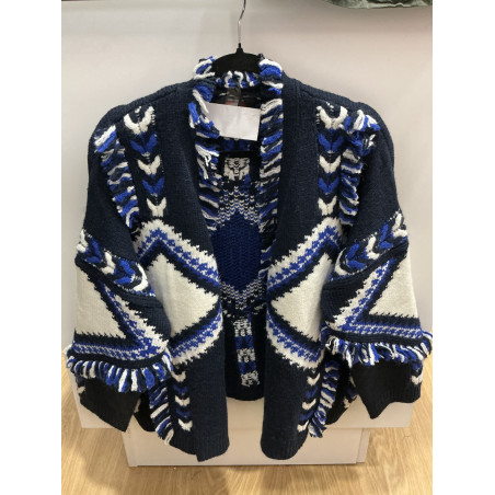 Gilet Apache marine et bleu