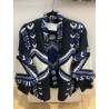 Gilet Apache marine et bleu