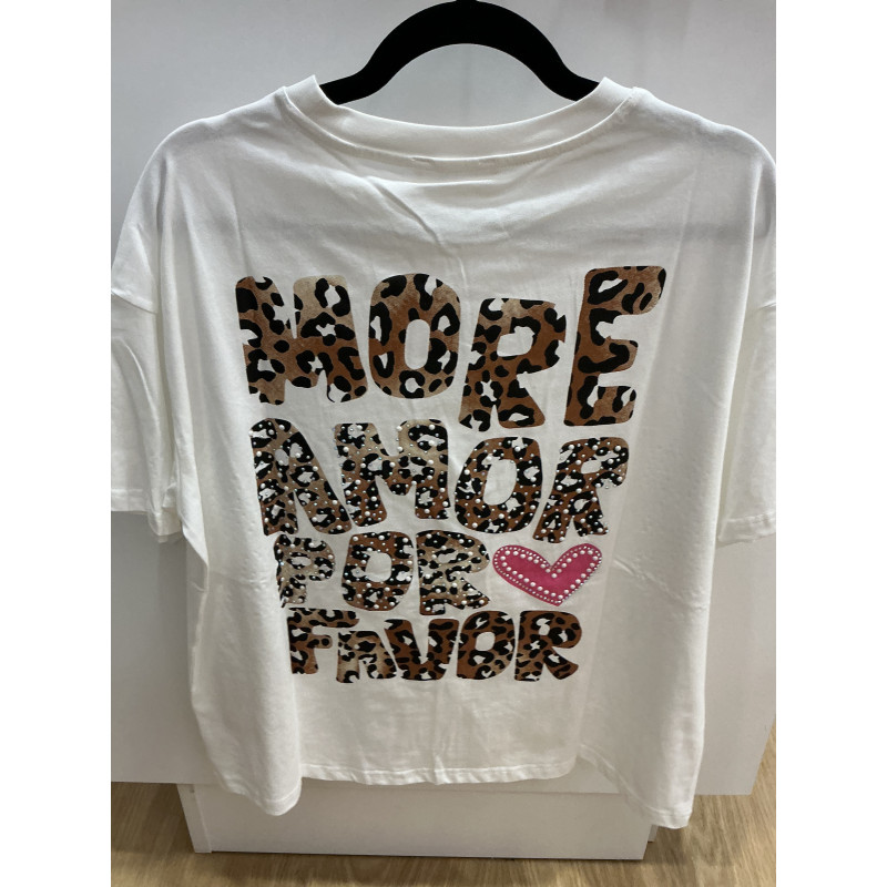 T-shirt blanc et léopard MORE AMORE