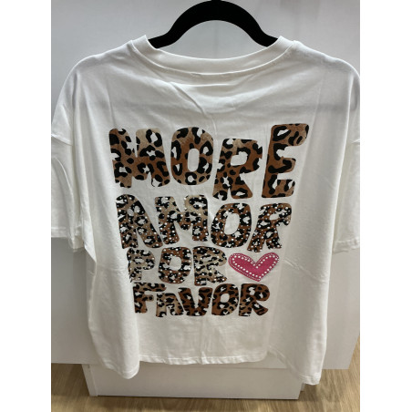 T-shirt blanc et léopard MORE AMORE